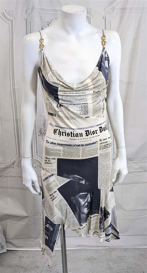 newspaper dress dior|galliano newspaper dress.